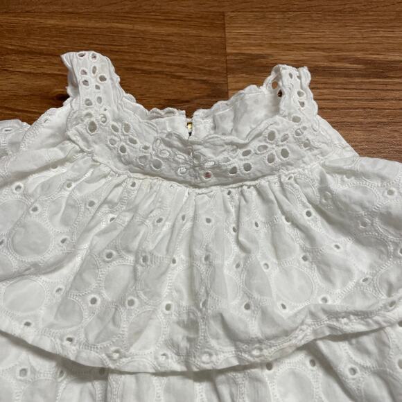 Juicy Couture White Lace Eyelet Dress Little Girls Size 3 Layered Ruffles - Picture 4 of 8